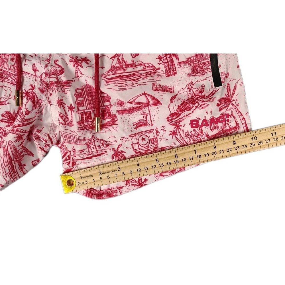 Bang Miami Clothes Swim Shorts Mens XS Red Lined Trunks Stretch Beach Print NWT - Picture 9 of 9